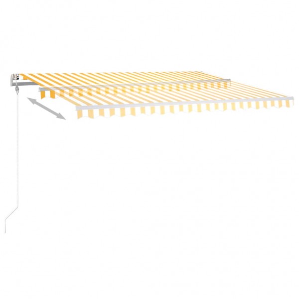 Toldo manual retráctil con LED amarillo y blanco 400x350 cm