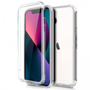 Fundação COOL 3D Silicone para iPhone 13 mini (Border Transparent + Trasera) D