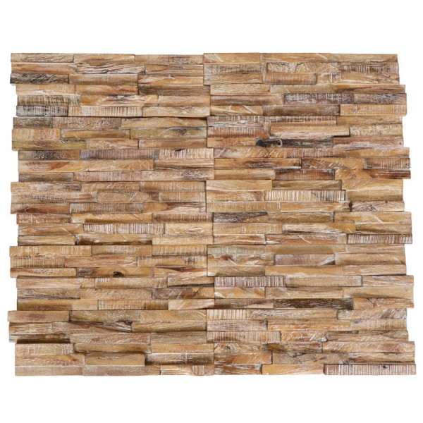 Paneles de revestimiento de pared 3D 10 uds madera teca 1.01 m² D