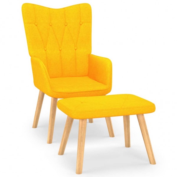 Silla de relajación taburete tela amarillo D