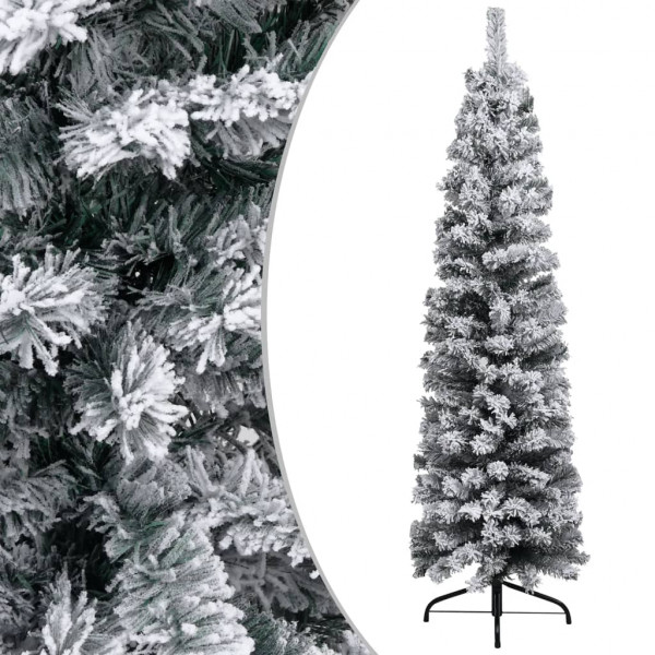 Árbol de Navidad artificial verde con nieve PVC 120 cm D