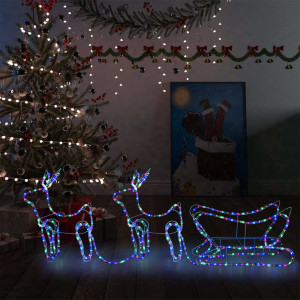 Renos e trenós decoração de Natal jardim 576 LEDs D