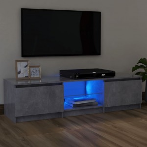 Mueble de TV con luces LED gris hormigón 120x30x35.5 cm D