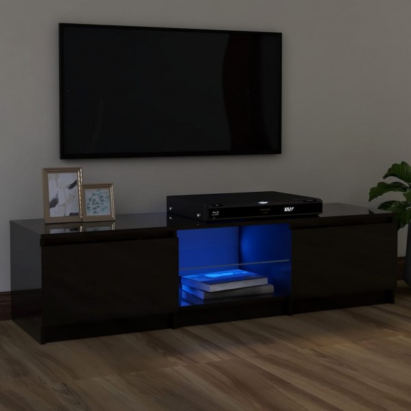 Mueble de TV con luces LED gris brillante 120x30x35.5 cm D