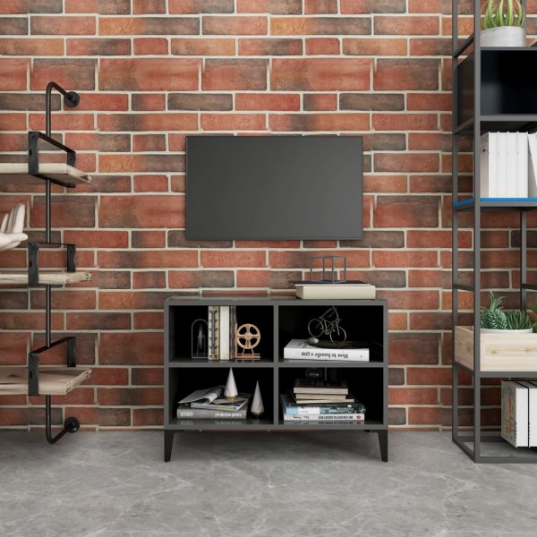 Móveis de TV com patas de metal cinza brilhante 69.5x30x50 cm D