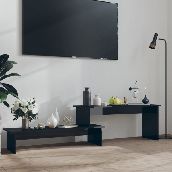 Mobiliário para TV madeira de contraplacado preto brilhante 180x30x43cm D