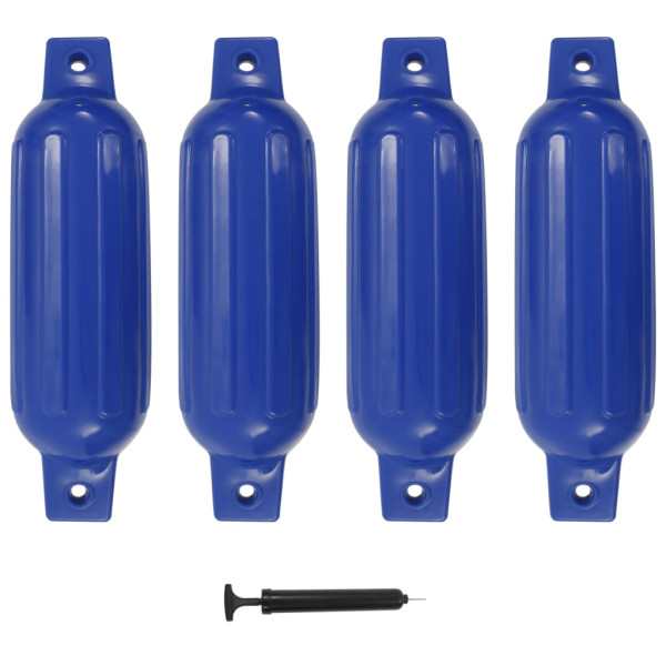 Para-choques de barco 4 peças PVC azul 41x11.5 cm D