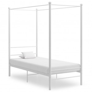Estrutura de cama com leito de metal branco 90x200 cm D