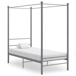Estrutura de cama com leito de metal cinza 100x200 cm D