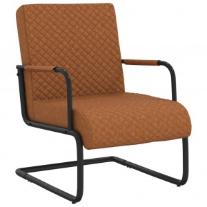 Cadeira voável de couro sintético marrom mate D