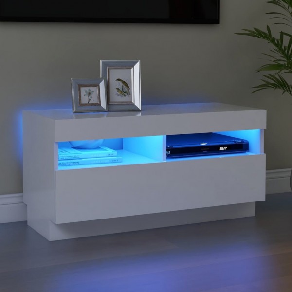 Mueble para TV con luces LED blanco 80x35x40 cm D