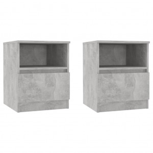 Mesas-de-noite de 2 andares, revestidas de concreto cinza, 40x40x50 cm D