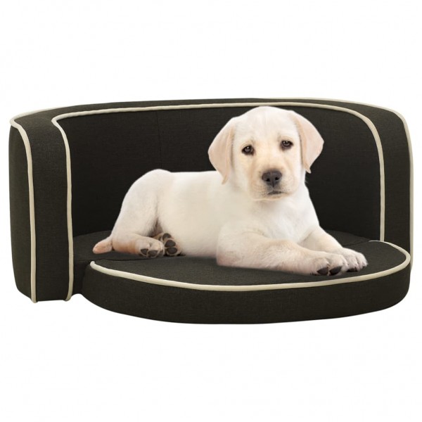Sofá plegable perro cojín lavable lino gris oscuro 76x71x30cm D