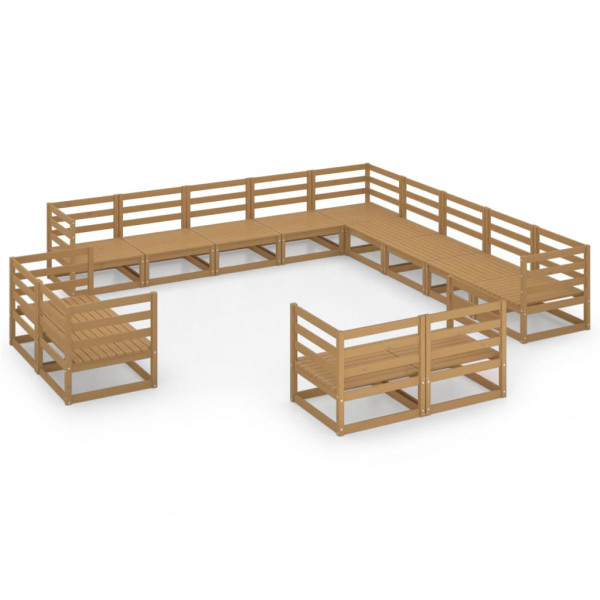 Mobiliário de jardim e almofadas de madeira maciça de pinho D