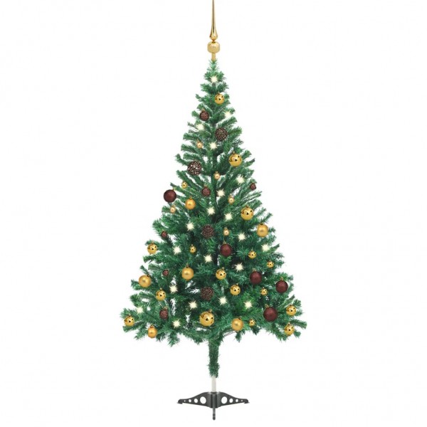 Árvore de Natal artificial com luzes e bolas 564 ramos 180 cm D