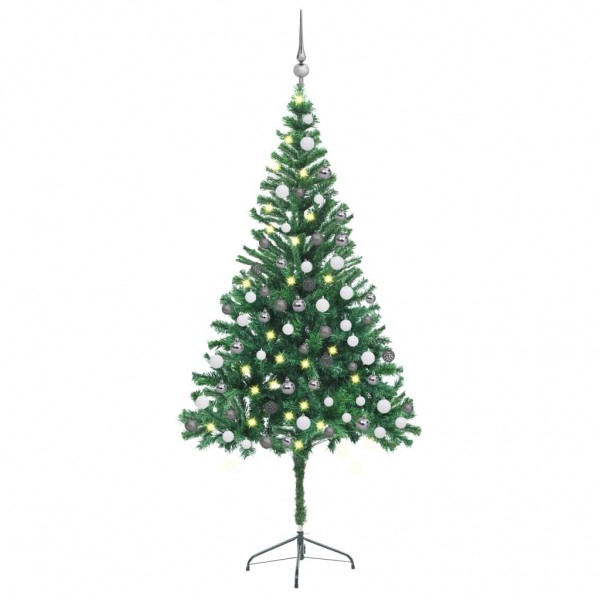 Árbol de Navidad artificial con luces y bolas 564 ramas 180 cm D