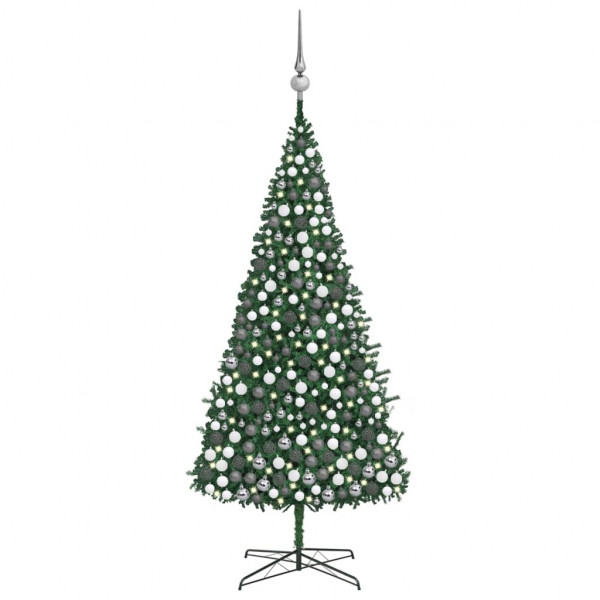 Árbol de Navidad artificial con LED y bolas verde 400 cm D