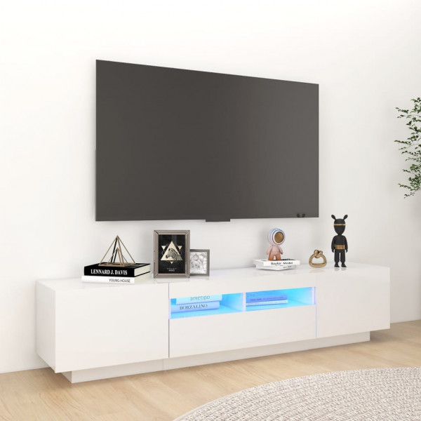 Móveis para TV com luzes LED brancas brilhantes 180x35x40 cm D