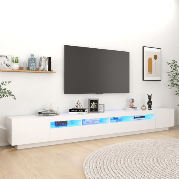 Móveis para televisão com luzes LED brancas 300x35x40 cm D