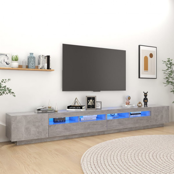 Mobiliário para TV com luzes LED cinza 300x35x40 cm D