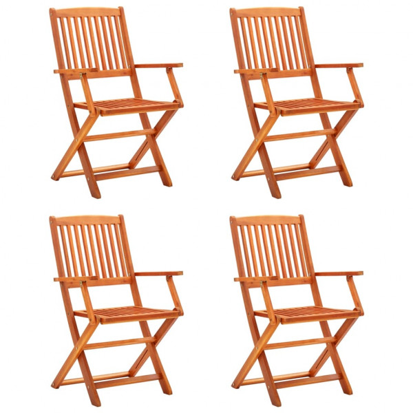 Cadeiras de jardim dobráveis de madeira maciça de eucalipto D