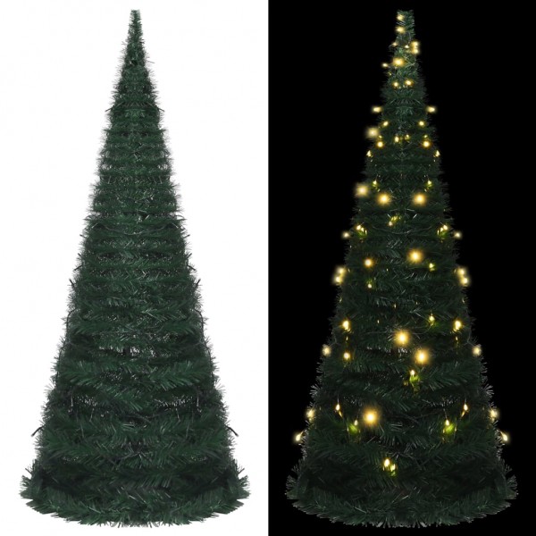 Árbol de Navidad emergente preiluminado con luces verde 210 cm D