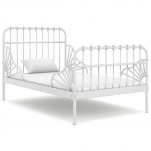 Estrutura de cama elástica de metal branco 80x130/200 cm D