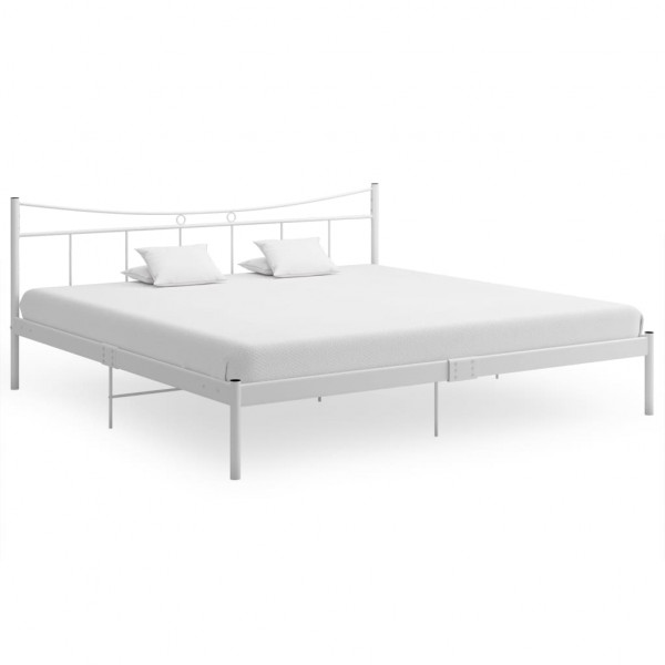 Estructura de cama de metal blanca 200x200 cm D