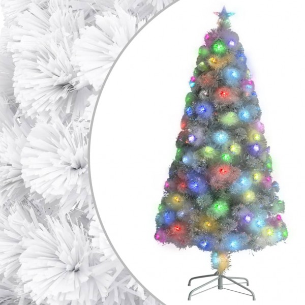 Árbol de Navidad artificial con luces fibra óptica blanco 120cm D