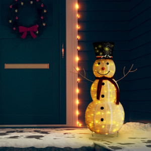 Boneco de neve de Natal com luzes LED tecido luxuoso 120 cm D