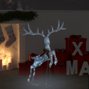 Rino decorativo de Natal branco 120 LEDs brancos frios D