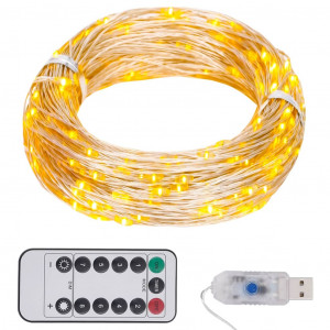 Tira de luces con 300 LED PVC blanco cálido 30 m D