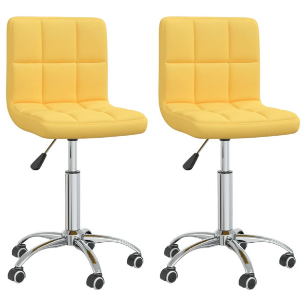 Sillas de comedor giratorias 2 unidades tela amarillo mostaza Sillas de comedor giratorias 2 unidades tela amarillo mostaza D