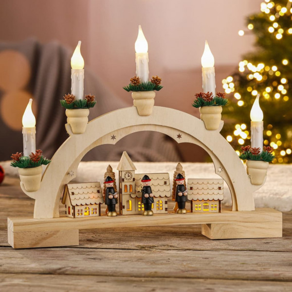 HI Arco de Natal ornamental com luz de boas-vindas D