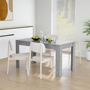 Mesa de jantar em compensado cinza concreto 140x74,5x76 cm D