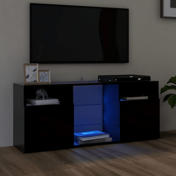 Mueble de TV con luces LED negro 120x30x50 cm D