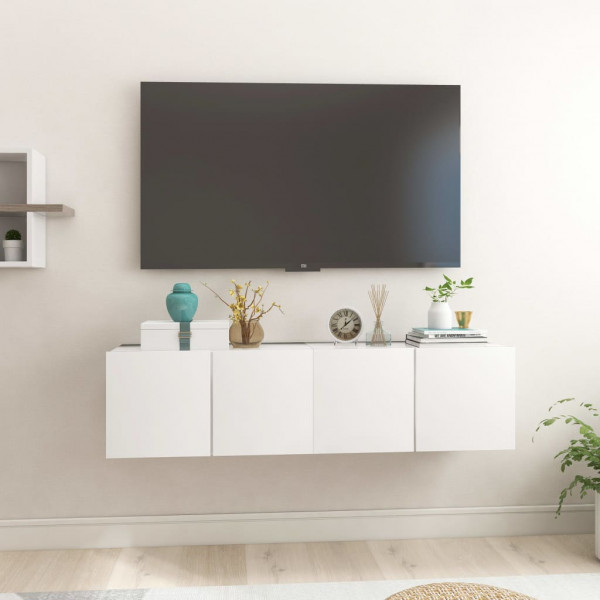 Muebles colgantes de TV 2 unidades blanco 60x30x30 cm D