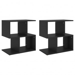 Mesitas de noche 2 uds madera contrachapada negro 50x30x51.5cm D