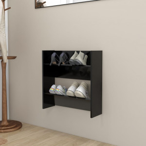 Mueble zapatero pared madera contrachapada negro 100x35x38 cm