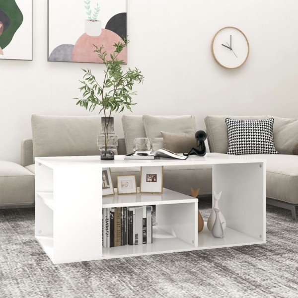 Mesa de centro de madeira branco 100x50x40 cm D