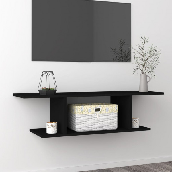 Mueble de TV de pared negro 103x30x26.5 cm D