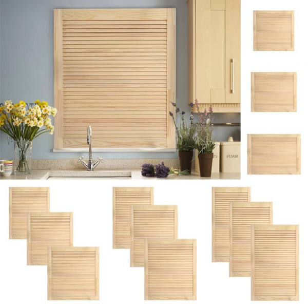 Portas de persianas de madeira maciça de pinho 61,5 x 39,4 cm D