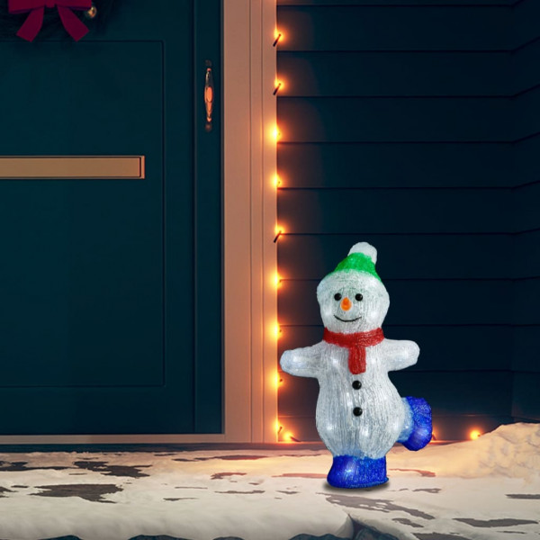 Figureiro de boneco de neve acrílico de Natal LED 30 cm D