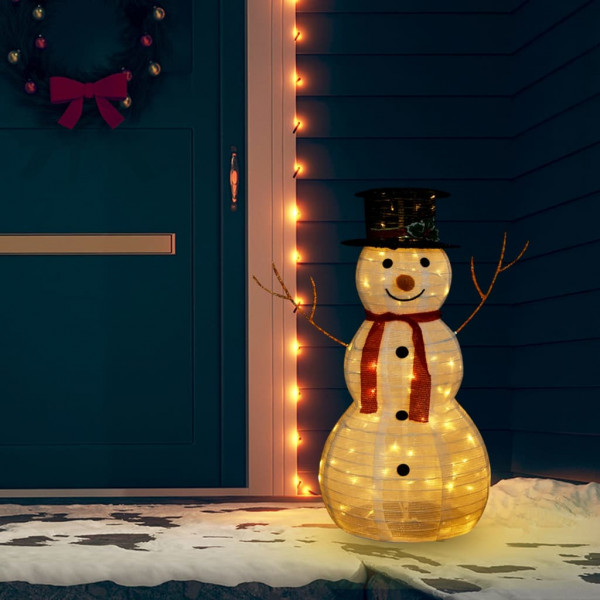 Boneco de neve decorativo de Natal com LED tela luxuosa 90 cm D