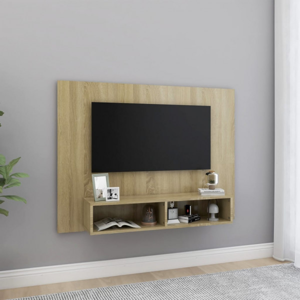 Mueble de TV de pared aglomerado color roble 120x23.5x90 cm D