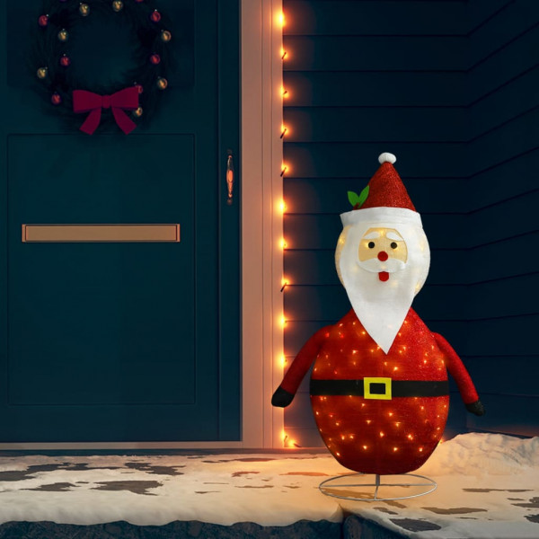 Papá Noel de Navidad decorativo con LED tela lujosa 120 cm D