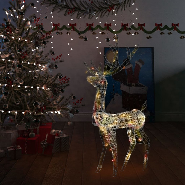 Ornamentação de renas de Natal acrílico de cores 140 LEDs 120 cm D