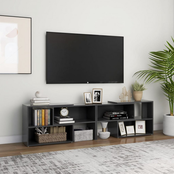 Mueble de TV madera contrachapada gris 149x30x52 cm D
