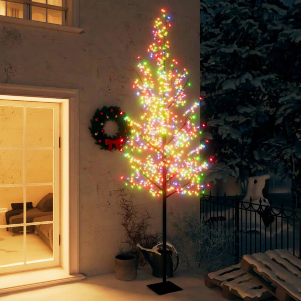 Árbol de Navidad 600 LEDs de colores flores de cerezo 300 cm D