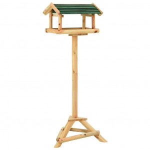 Comedero para pájaros con soporte madera de abeto 37x28x100 cm D